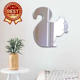 Squirrel Large Acrylic Mirror Wall Art - Custom Sizes, Shapes & Colours