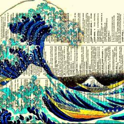 The Great Wave Off Kanagawa Printed On An Antique Dictionary Page Over 125+ Years Old Art Print Nautical Wall Decor - thumbnail 3