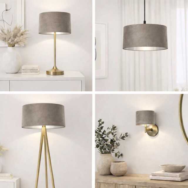 Luxurious Mink Velvet Drum Lampshade - Wall, Table, Floor Ceiling Lamp Custom Sizes & Lining Options Handmade Bespoke Light Shade UK - image 1