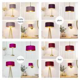 Luxurious Mink Velvet Drum Lampshade - Wall, Table, Floor Ceiling Lamp Custom Sizes & Lining Options Handmade Bespoke Light Shade UK - thumbnail 4