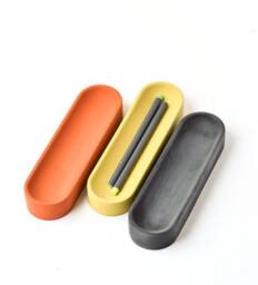 Concrete Pen Holder Tray For Desk, Modern Office Accessories