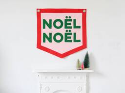 No??l Felt Christmas Banner Vintage Style Holiday Wall Hanging - thumbnail 1