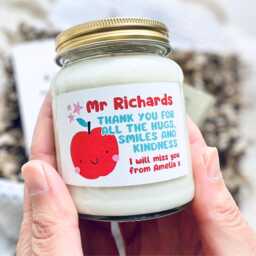 Preschool Teacher Thank You Gift From Child - Personalised Candle Childminder Nursey Pre School Teaching Assistant - thumbnail 1