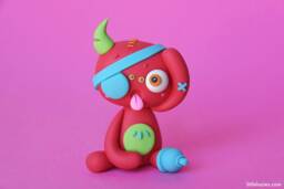 Pirate Polymer Clay Sculpture Handmade Miniature Monster - thumbnail 1