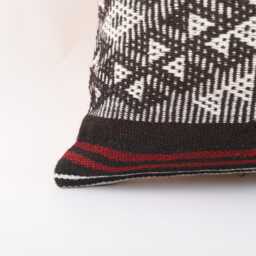 Vintage Turkish Kilim Pillow Cover Handwoven Wool Throw 16x16 - thumbnail 2