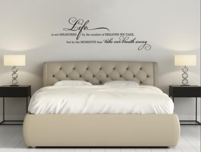 Life Is Not Measured By The Number Of Breaths We Take But Moments That Our Breath Away Quote Vinyl Wall Decal Sticker Art - image 1