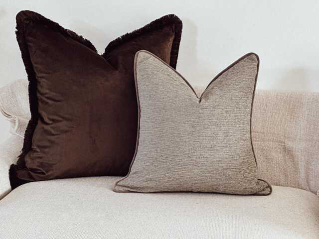 Textured Taupe Beige Cushion Cover - Custom Throw Pillow - Chester - image 1