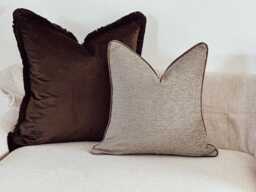 Textured Taupe Beige Cushion Cover - Custom Throw Pillow - Chester - thumbnail 1