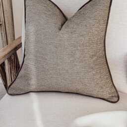 Textured Taupe Beige Cushion Cover - Custom Throw Pillow - Chester - thumbnail 4