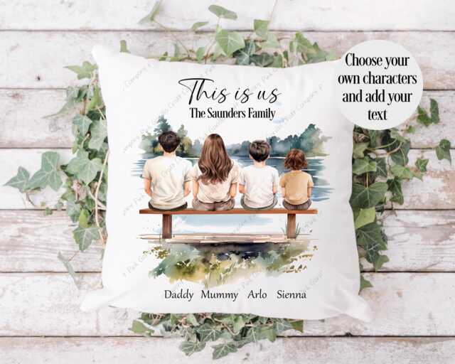 Personalised Family Cushion, Pillow, Gift From Children, Our Grandchildren, Dad Gift, Grandma - image 1