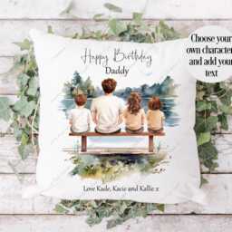 Personalised Family Cushion, Pillow, Gift From Children, Our Grandchildren, Dad Gift, Grandma - thumbnail 3