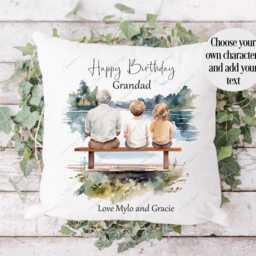 Personalised Family Cushion, Pillow, Gift From Children, Our Grandchildren, Dad Gift, Grandma - thumbnail 2