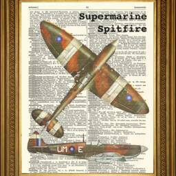 Wwii Aircraft Art Print Vintage Dictionary Page - Spitfire, Hurricane, Lancaster - thumbnail 3