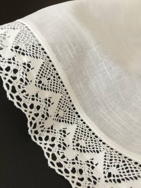 White Cotton Curtains Cafe Kitchen Valance Linen Lace Panels - image 1