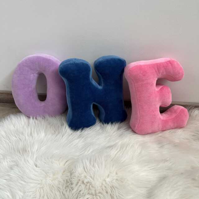 Velour Letter Pillow Personalized Monogram Nursery Decor - image 1