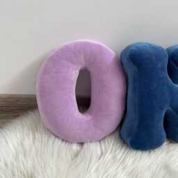 Velour Letter Pillow Personalized Monogram Nursery Decor - thumbnail 2