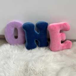 Velour Letter Pillow Personalized Monogram Nursery Decor - thumbnail 1