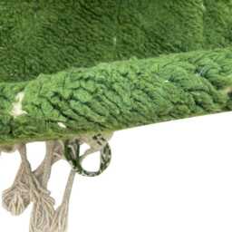Handmade Emerald Green Wool Rug - Natural Beni Ourain Berber Shaggy Area - thumbnail 4