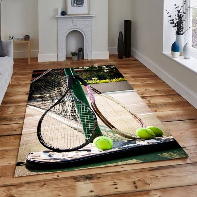 Tennis Court Area Rug Modern Sports Theme Carpet - image 1