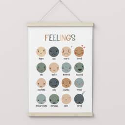 Feelings Chart, Unframed Print, Classroom Decor, Educational Montessori Playroom Prints, Scandi Kids Art - thumbnail 3