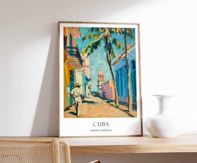 Cuba Poster, Havana Caribbean Cuban Culture, Vintage Latin American Travel Wall Decor - image 1