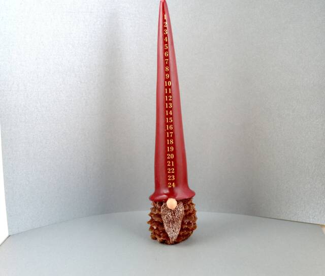 Calendar Candle 32 cm, Danish Calendar Candle, Candles For Advent, Santa Claus With Numbers, Advent Calendar, Christmas - image 1