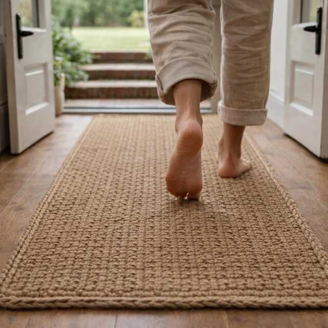 Hallway Runner Rug, Jute Long Narrow Runner, Handmade Natural Custom Size - image 1