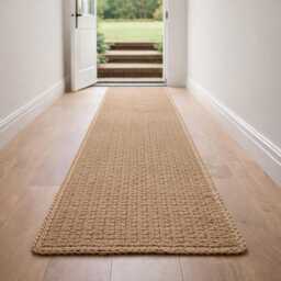 Hallway Runner Rug, Jute Long Narrow Runner, Handmade Natural Custom Size - thumbnail 2