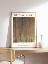 Gustav Klimt Wall Art, Pine Forest Ii, Art Poster, Tree Trees Floral Nouveau Decor, Gift, A1/A2/A3/A4 - thumbnail 1