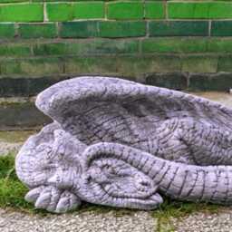 Concrete Lying Dragon Statue Stone Resting Figurine Outdoor Fantasy Sculpture Garden Ornament Cement Mythical Decor Relaxed Gift - thumbnail 4