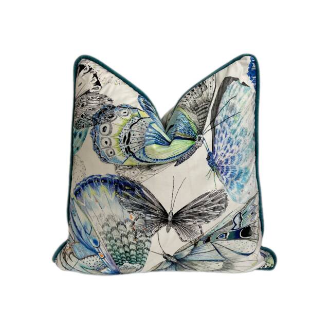 Designers Guild - Papillons Cobalt Stunning Contrast Piped Cushion Cover Throw Pillow Home Decor - image 1