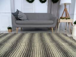 Handwoven Wool Rug Runner Scandinavian Rustic Black & White