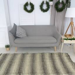 Handwoven Wool Rug Runner Scandinavian Rustic Black & White - thumbnail 2