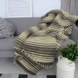Handwoven Wool Rug Runner Scandinavian Rustic Black & White - thumbnail 4