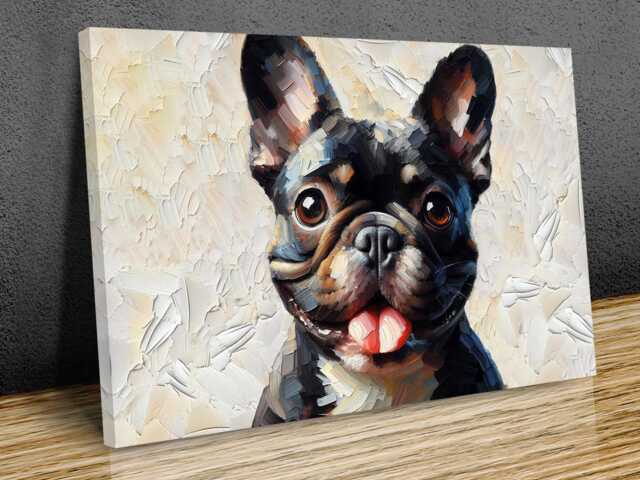 French Bulldog, Vibrant Colours Wall Art, Hangings , Home D??cor, Mounted Canvas Print Ready To Hang - image 1