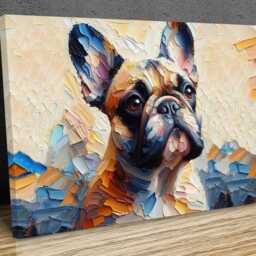 French Bulldog, Vibrant Colours Wall Art, Hangings , Home D??cor, Mounted Canvas Print Ready To Hang - thumbnail 3