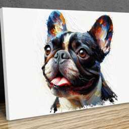 French Bulldog, Vibrant Colours Wall Art, Hangings , Home D??cor, Mounted Canvas Print Ready To Hang - thumbnail 2
