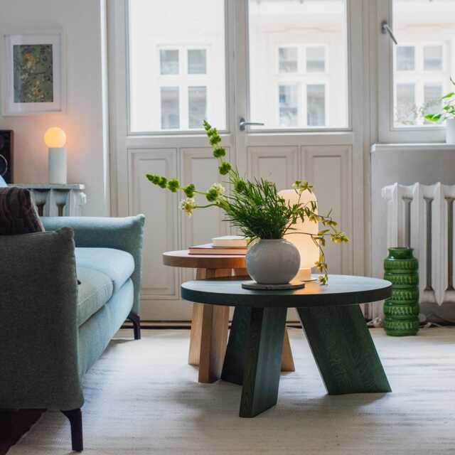 Round Oak Coffee Table - Handmade From Solid Wood Timeless & Natural Design - image 1