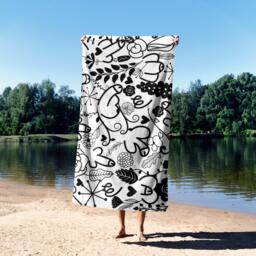 Floral Willy Print Doodle Rude Funny Joke Cheeky Any Colour Soft Absorbent Beach Bath Sheet Towel Family Pet His Her House Warming Gift