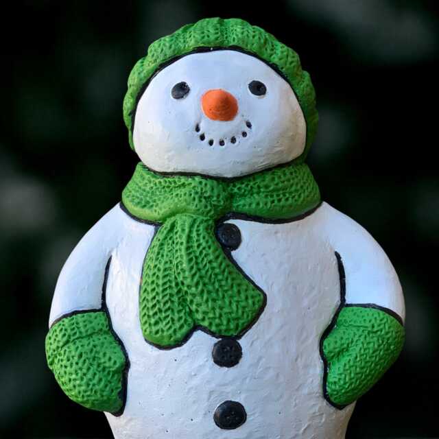 Christmas Snowman Sculpture Concrete Figurine Cement Winter Ornament Handmade Front Door Decoration Lover Gift - image 1