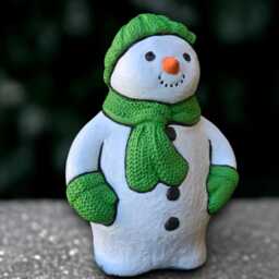 Christmas Snowman Sculpture Concrete Figurine Cement Winter Ornament Handmade Front Door Decoration Lover Gift - thumbnail 3