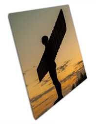 Angel Of The North Dusk Canvas Iconic Gateshead Sculpture Twilight Landscape Wall Art For Home & Office - thumbnail 1