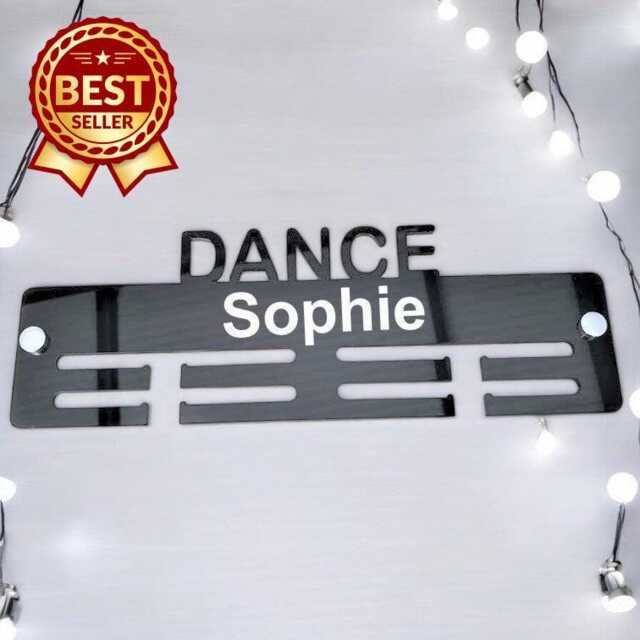 Dance Medal Hanger - Gloss Colours, Custom Name & Colour - image 1