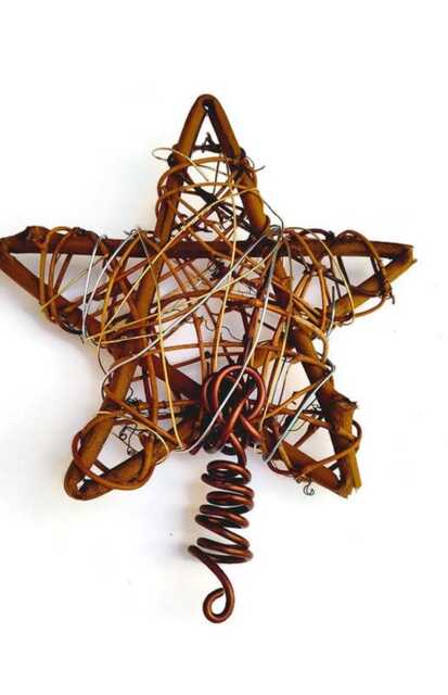 Vine & Wire Christmas Star Tree Topper For Rustic Holiday Decor - image 1