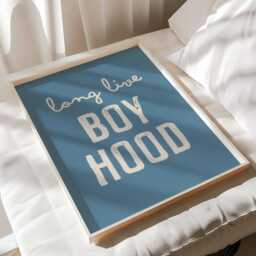 Boy's Room Art Prints Skateboard, Smiley Face, Boyhood Quote - thumbnail 2