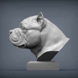 3D Printed American Bulldog Bust Pet Memorial Dog Figurine - thumbnail 2