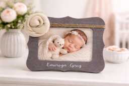 Personalized Baby Gift Custom Name Frame New Shower Idea Newborn Photo Nursery Decor For Parents - thumbnail 1