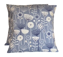 "Fryetts Bergen Scandi Cushion Cover Blue Floral Seedhead Design 16""-24" - thumbnail 1