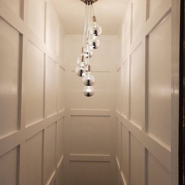 Chrome Dipped Led Globe Pendant Chandelier - Custom Lengths Unique Modern Lighting Fixture - image 1