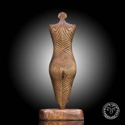 Hand Carved Wood Idol, Cucuteni Female Figurine, Primitive Sculpture - thumbnail 3